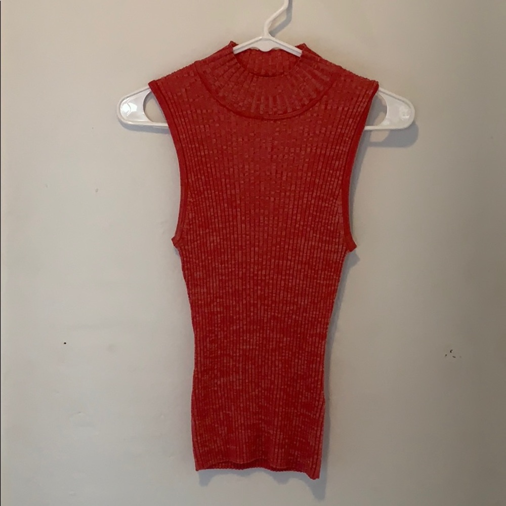 Pink fitted high neck tank